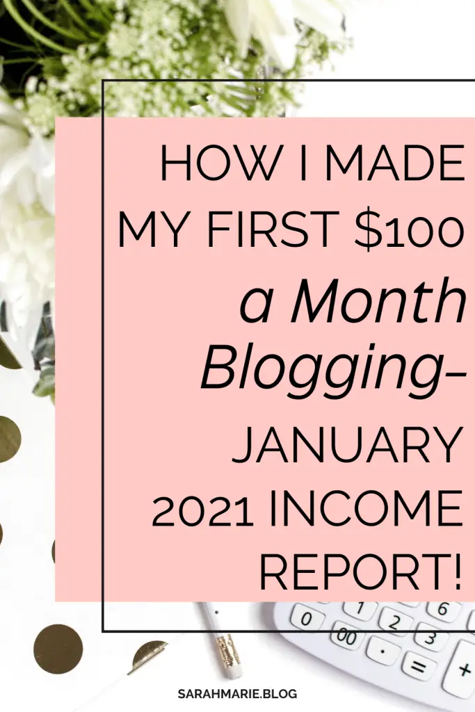 How I Made my First $100 a Month Blogging- January 2021 Income Report!